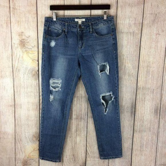 Life In Progress Women's Size 28 Medium Wash Distressed Blue Jeans Destroyed - Picture 1 of 6
